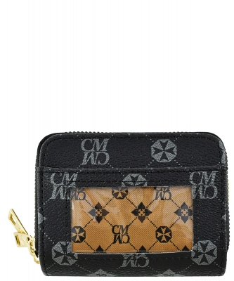 Monogrammed Accordion Card Holder Wallet CM014 BLACK